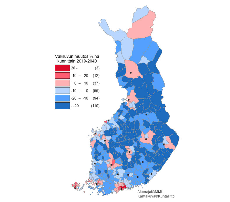 Väestöennusteet 2019-2040.