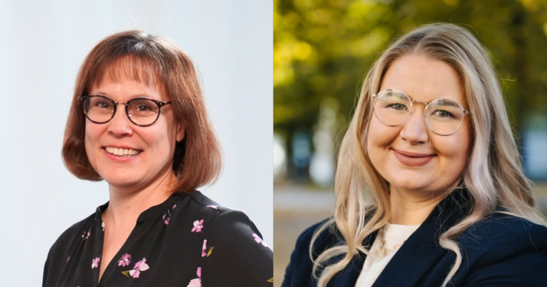 Kaksi naishenkilöä kuvassa