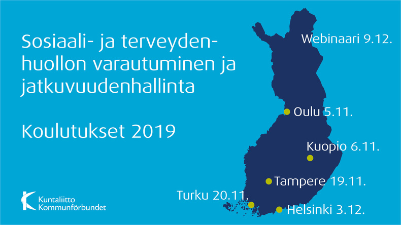 Aluekierroskartta koulutuspaikoista